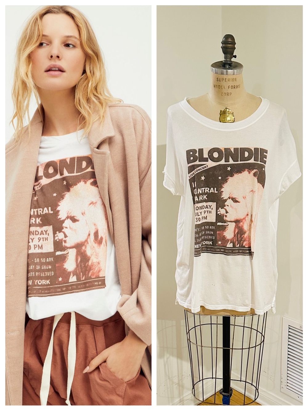 JUNK FOOD CLOTHING Blondie Live Concert Tee, Sz XL